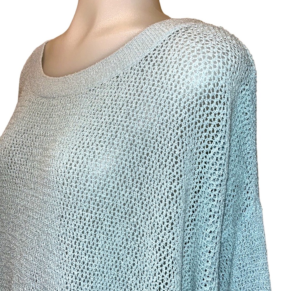 NORDSTROM Collection Open Knit Sweater~Light Seafoam Green~sz L